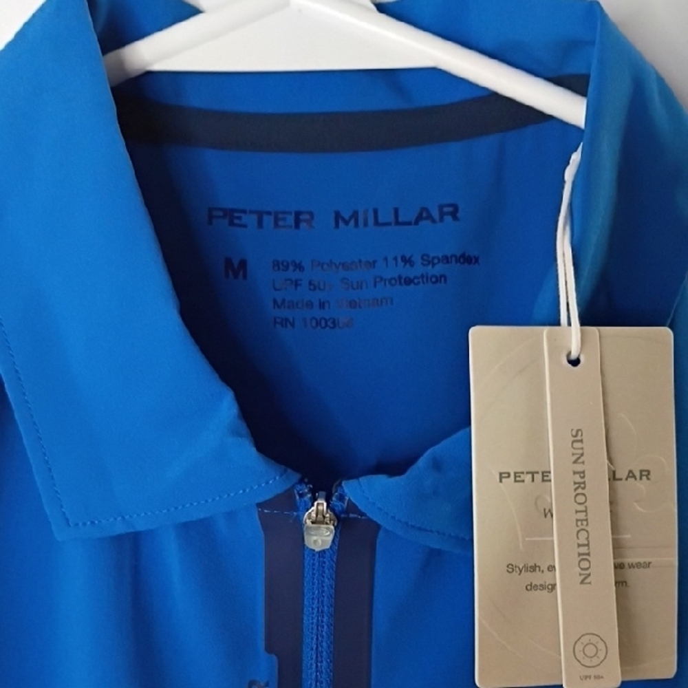 Peter Millar Blue Sleeveless Fitted Polo Tank - Picture 3 of 3